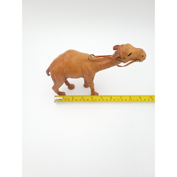 Vintage Leather Wrapped Camel Statue Figurine 9 Inch - Picture 7 of 8